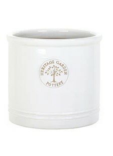 White Heritage Cylinder Pot 25cm