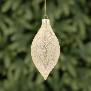 13cm gold glitter glass olive