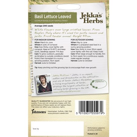 Jekka's Herbs BASIL Lettuce Leaved - image 2