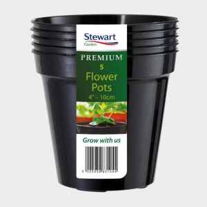 Black 12.7cm Flower Pot Multi-Pack of 5