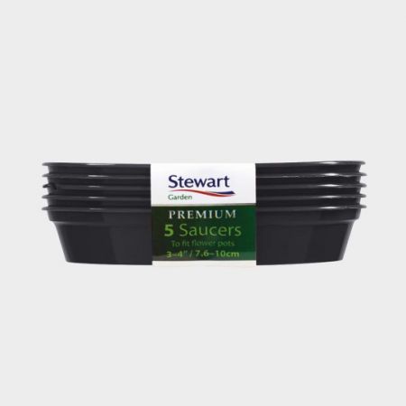 Black 13-15cm Plastic Saucer x 5 Multi-Packs