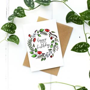 Charlotte's Card Bday Floral Red
