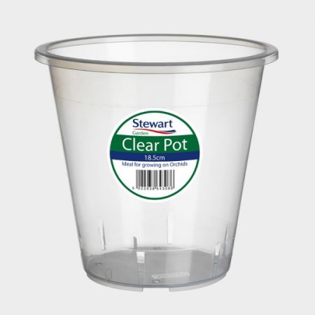 Clear 16cm Plastic Flower Pot