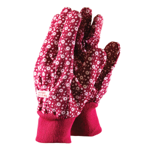 Cotton Grip Glove Red Medium