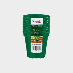 Green 7.6cm Plastic Flower Pot Multi-Pack of 10