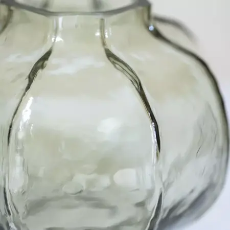 Hammered Glass Vase Green Small 15.5x13cm - image 2