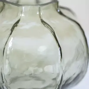 Hammered Glass Vase Green Small 15.5x13cm - image 2