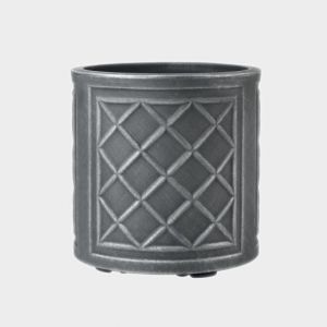 Lead Effect 32cm Round Planter