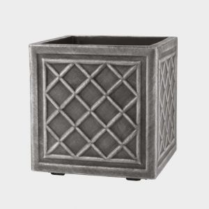 Lead Effect 38cm Square Planter