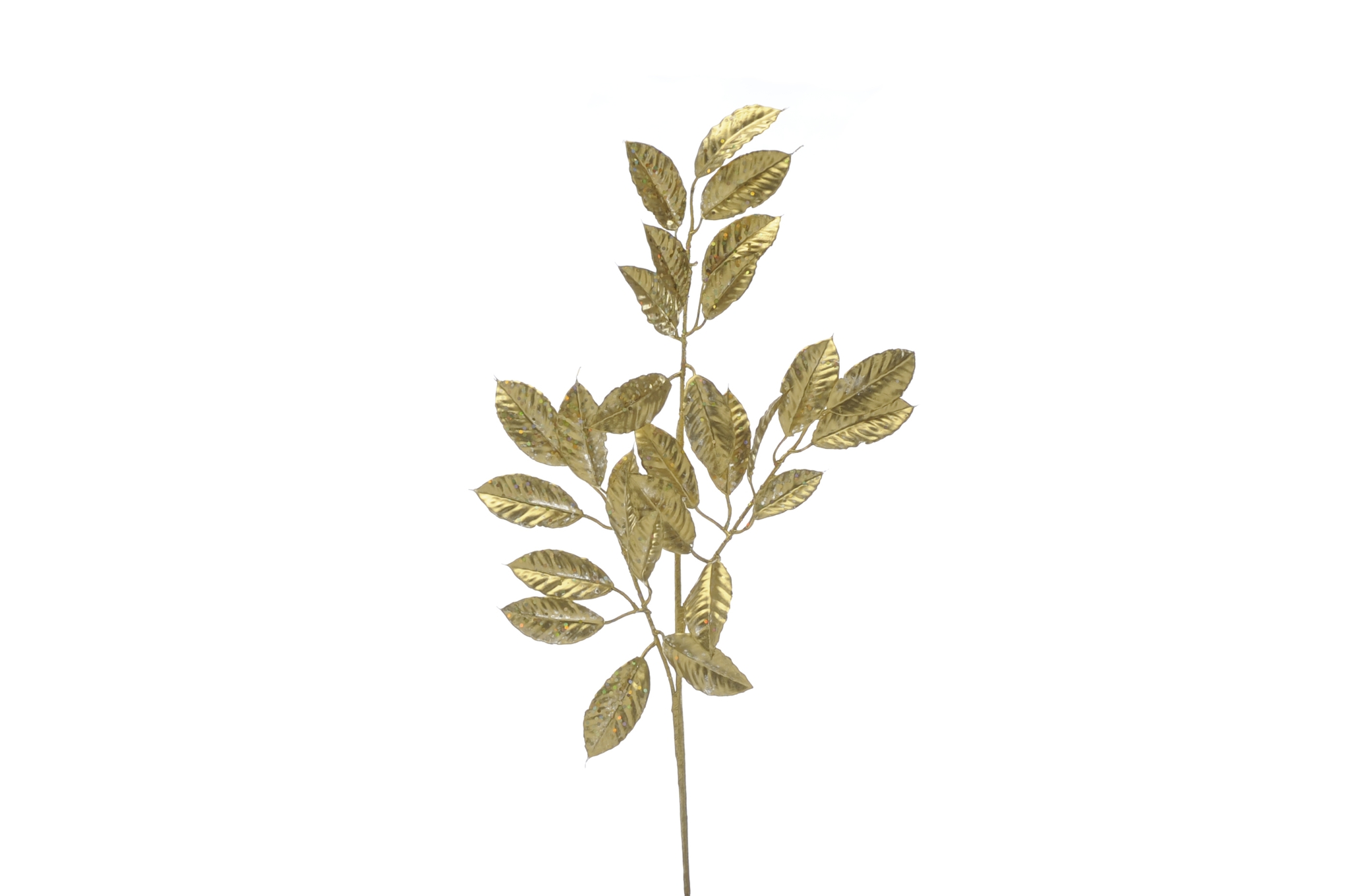 Metallic gold leaf stem 80cm Goldcliff Garden Centre