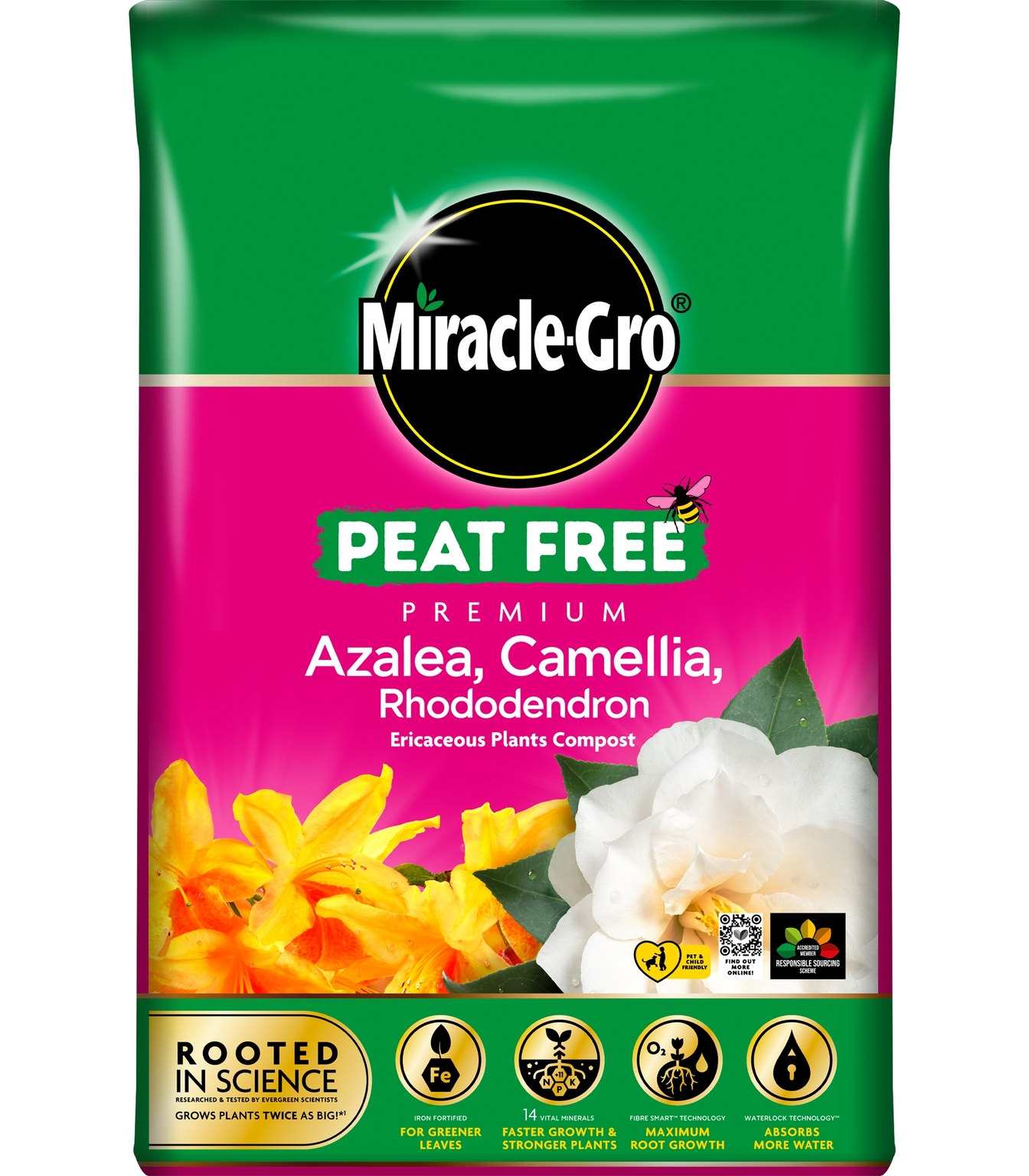 Miracle-Gro Azalea, Camellia & Rhododendron Compost 40L