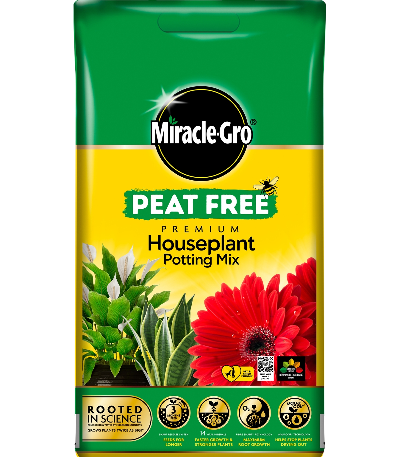 Miracle-Gro Peat Free Compost For Seeds, Plugs & Young Plants – 20 Litre Bag With 5-Week Feed-678749
