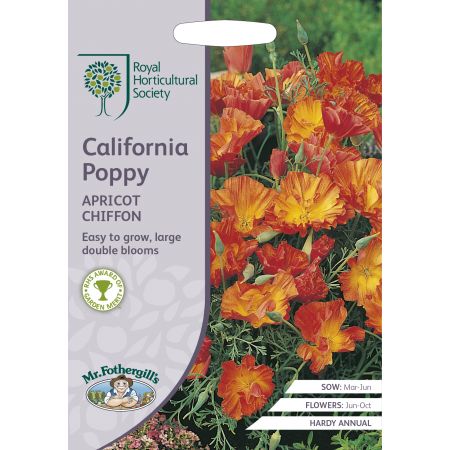 RHS CALIFORNIA POPPY Apricot Chiffon Seeds - image 1
