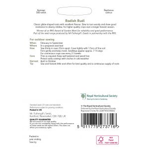 RHS RADISH Rudi Seeds - image 2