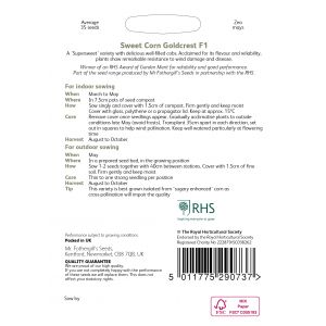 RHS SWEET CORN Goldcrest F1 Seeds - image 2