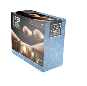 Snowing icicle lights - white - 4 way 720