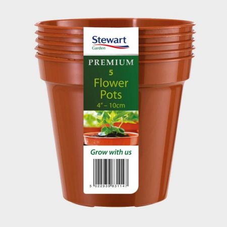 Terracotta 10cm Plastic Flower Pot x5 (Multi-Packs)