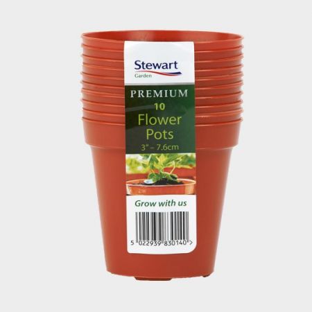Terracotta 7.6cm Plastic Flower Pot Multi-Pack of 10